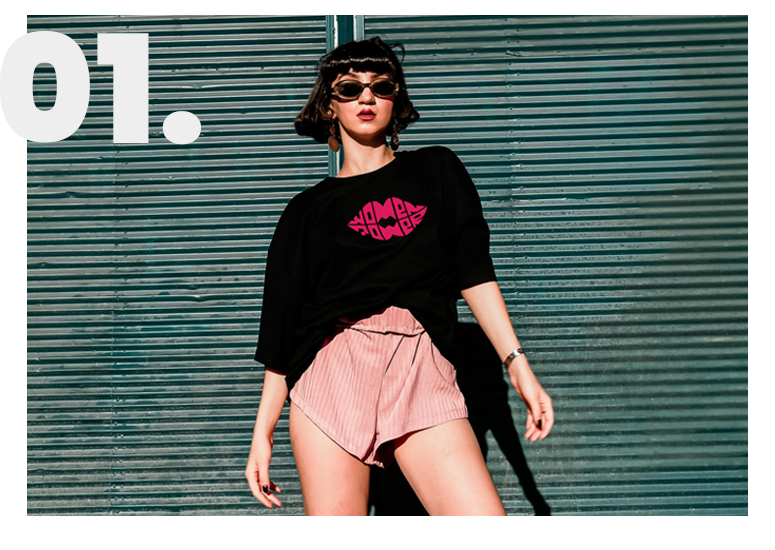 Rijb-image-a-girl-is-wearing-women-power-tshirt-with-creative-background