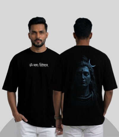 Rijb-mahadev-oversized-tshirt-front-and-back-side-with-model