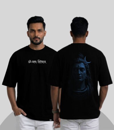Rijb-mahadev-oversized-tshirt-model-front-and-back-side