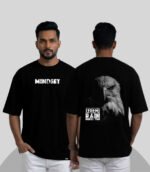 Rijb-eagle-mindset-oversized-tshirt-with-model-front-and-back-side