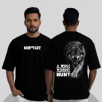 Rijb-wolf-mindset-oversized-tshirt-with-model-front-and-back-side