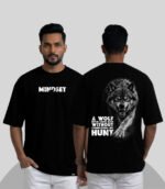 Rijb-wolf-mindset-oversized-tshirt-with-model-front-and-back-side